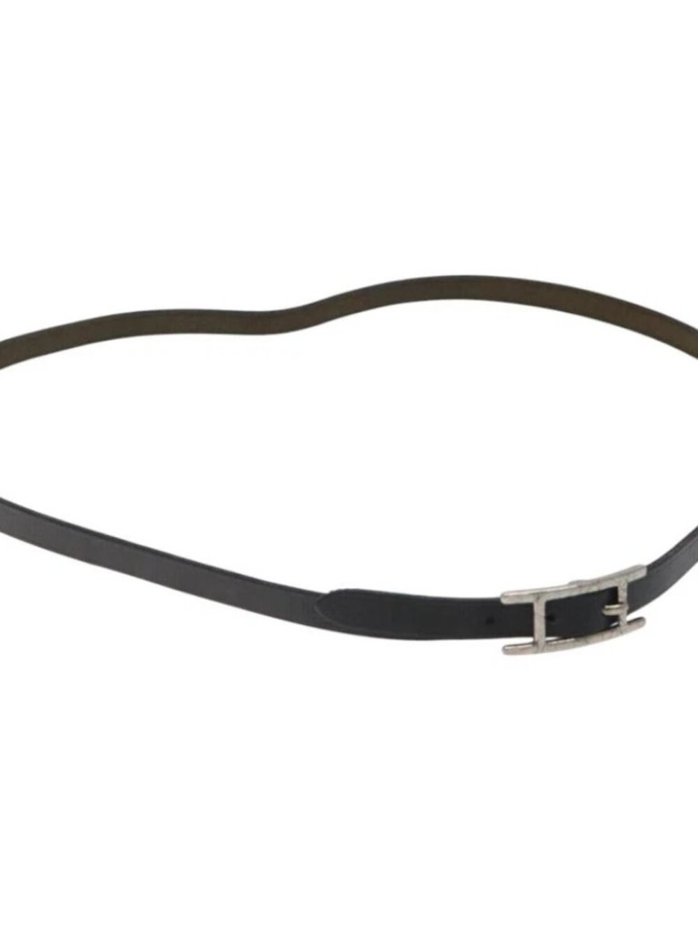 HERMES Appi 3 Bracelet Leather Black Auth bs23243
